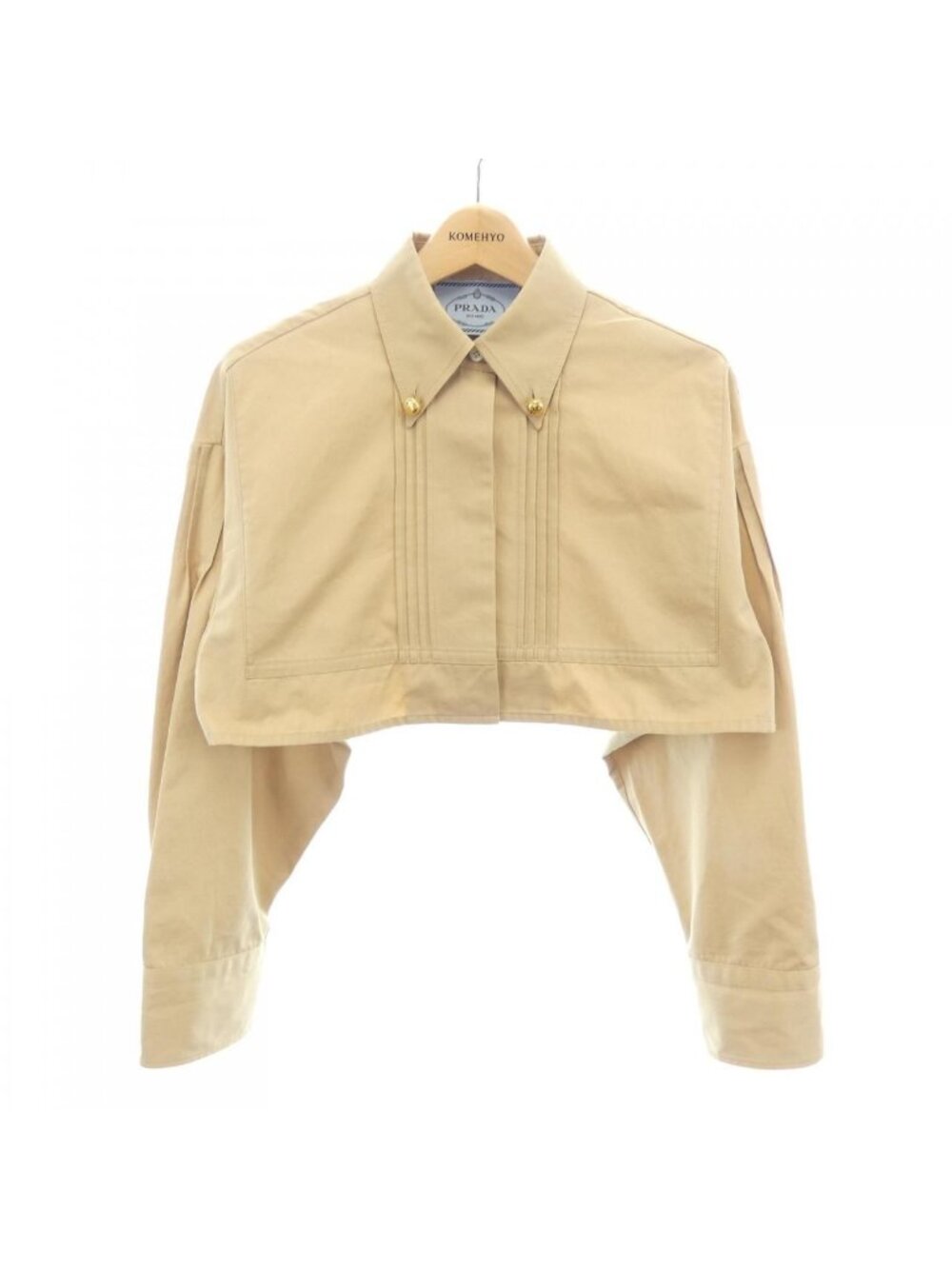 Prada Cropped Poplin Jacket Triangle Logo